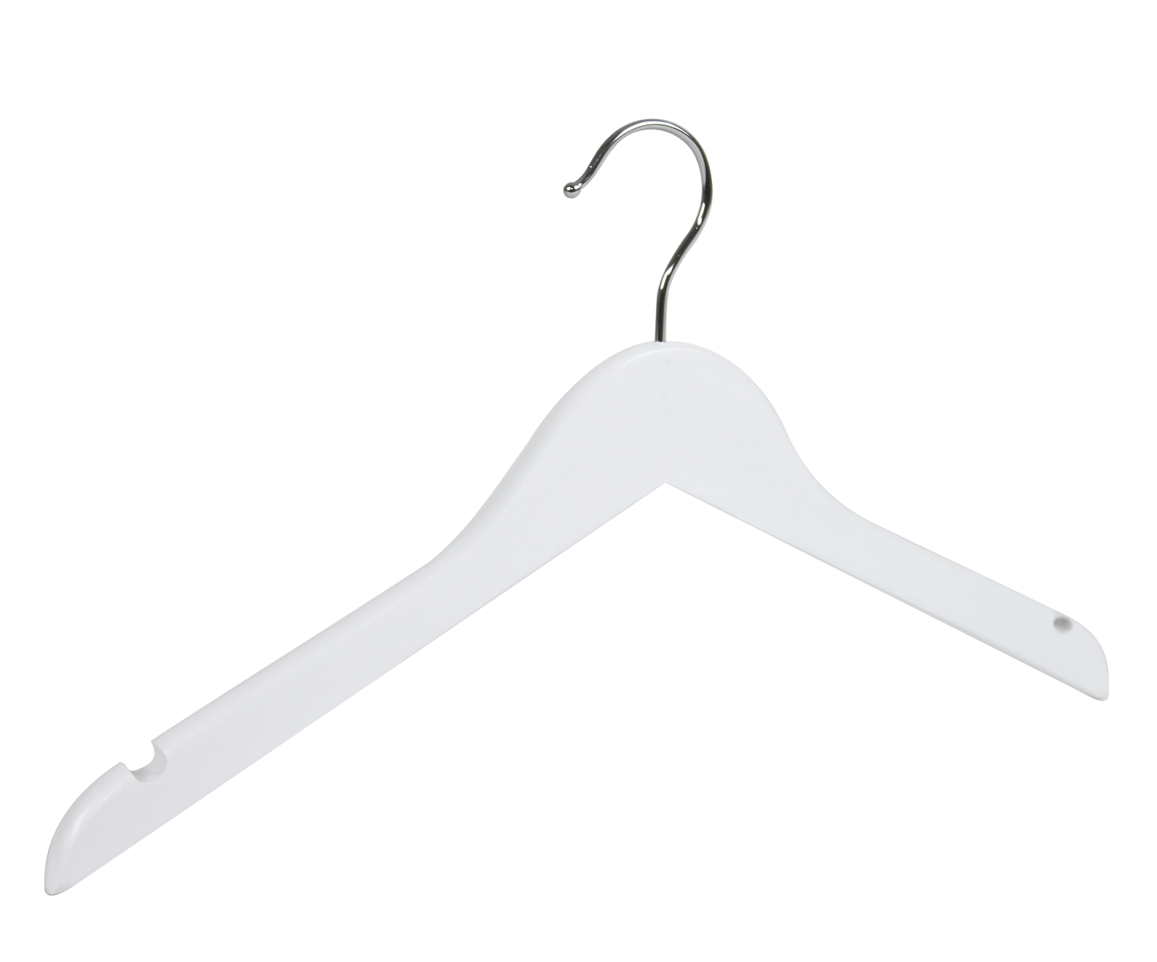 Wooden Coat Hanger, White Wood, 40cm
