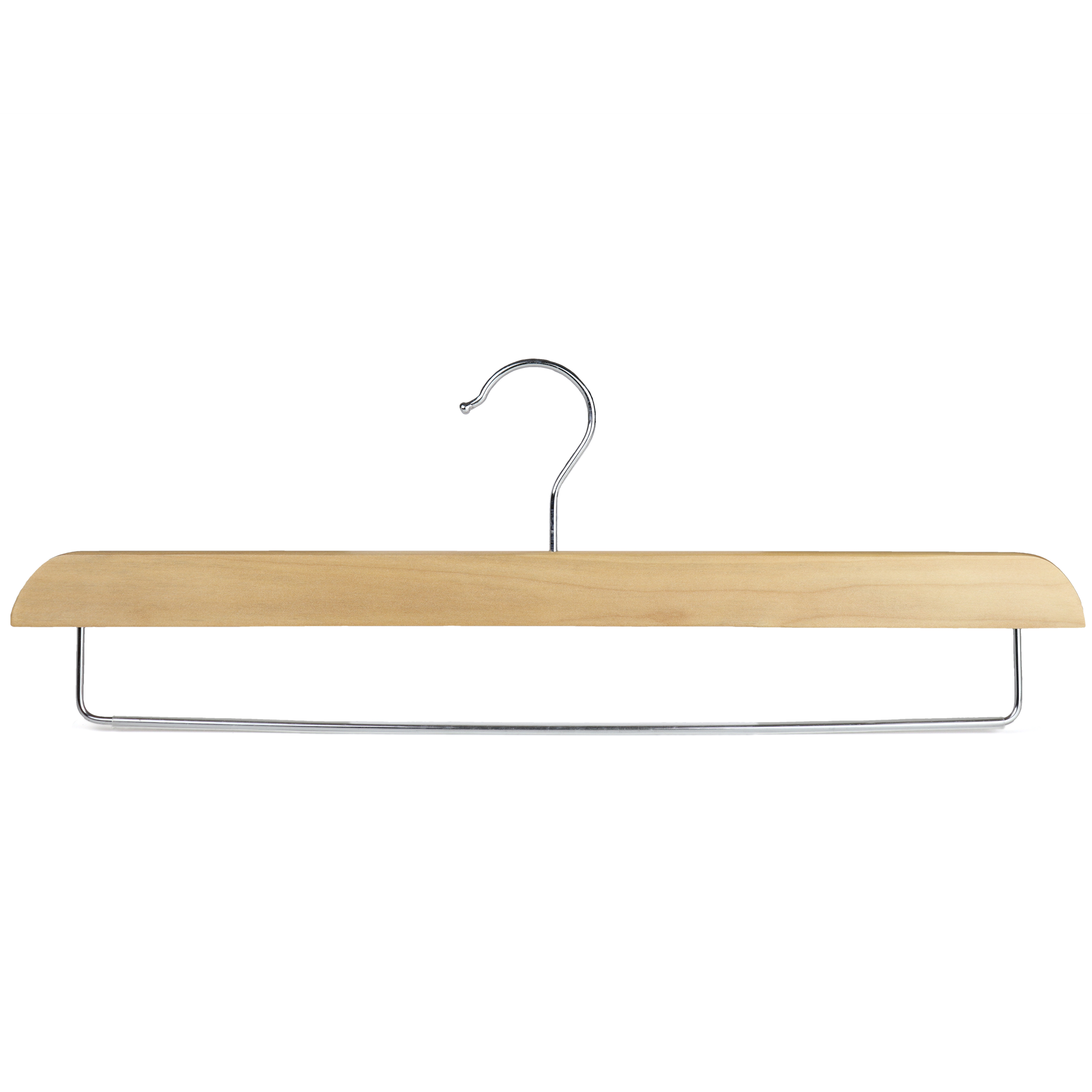 Wooden Trouser Hanger with NonSlip Bar, 39cm, Natural