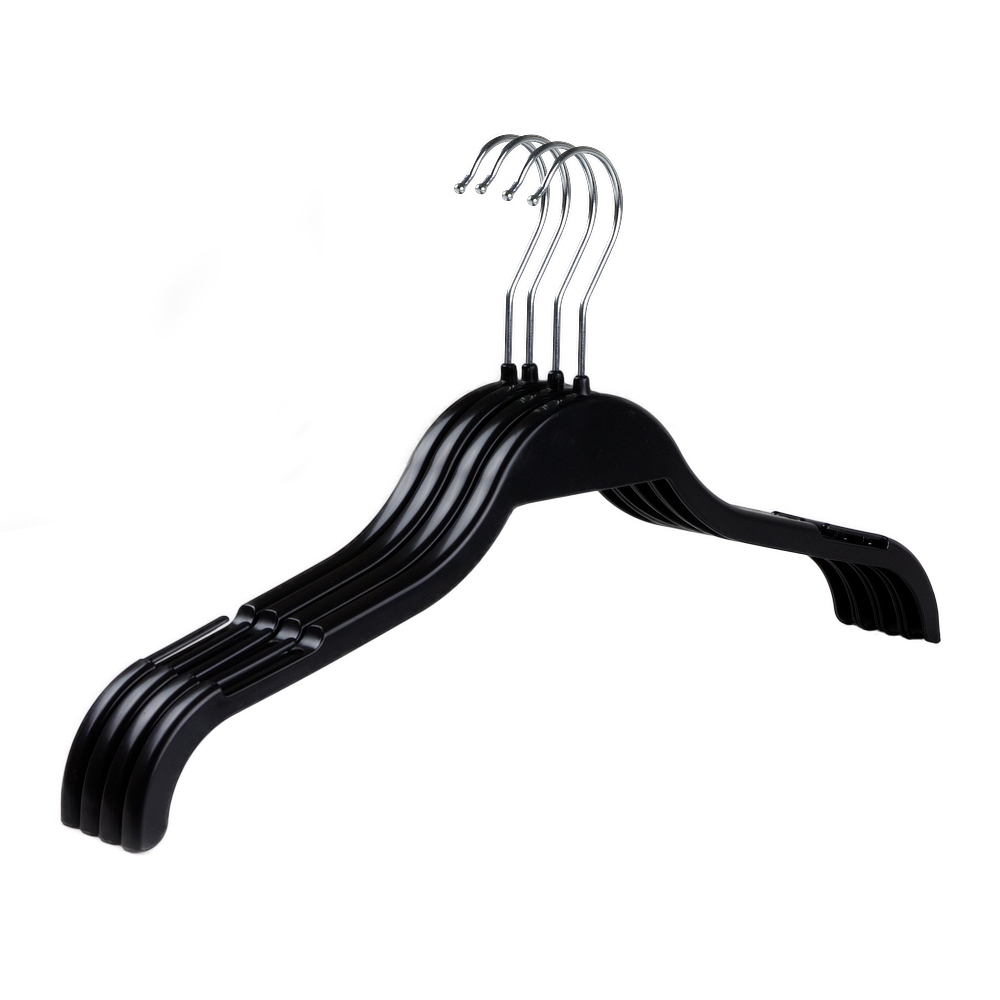 Medium Plastic Coat Hanger, 42cm Black Clothes Hangers