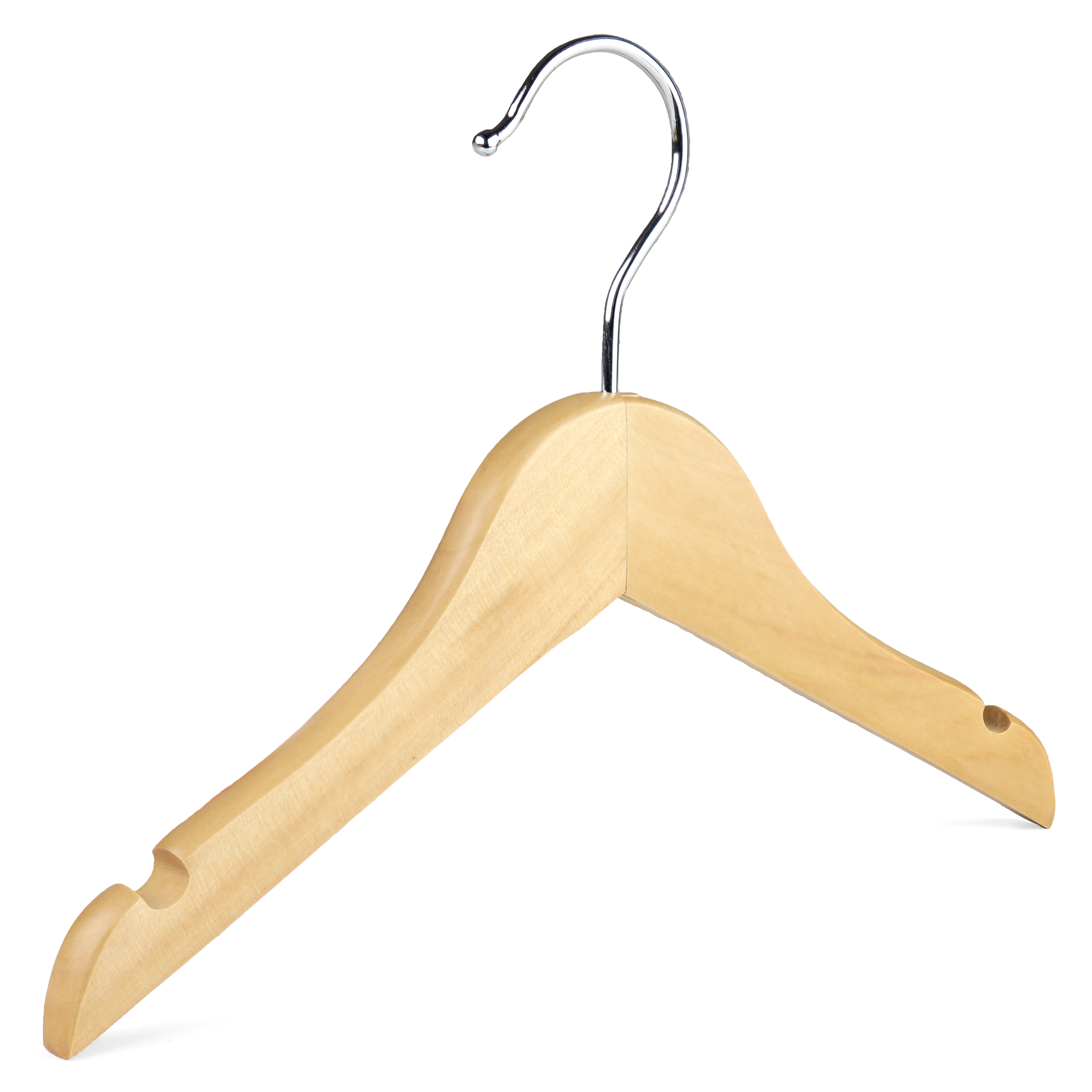 Wooden Child's Coat Hanger, Natural Wood, 26cm