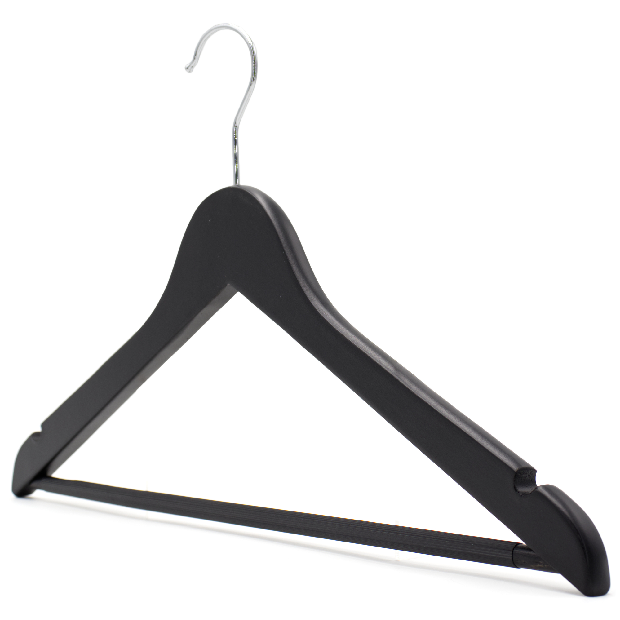 Black Wooden Hanger, NonSlip Trouser Bar The Hanger Store